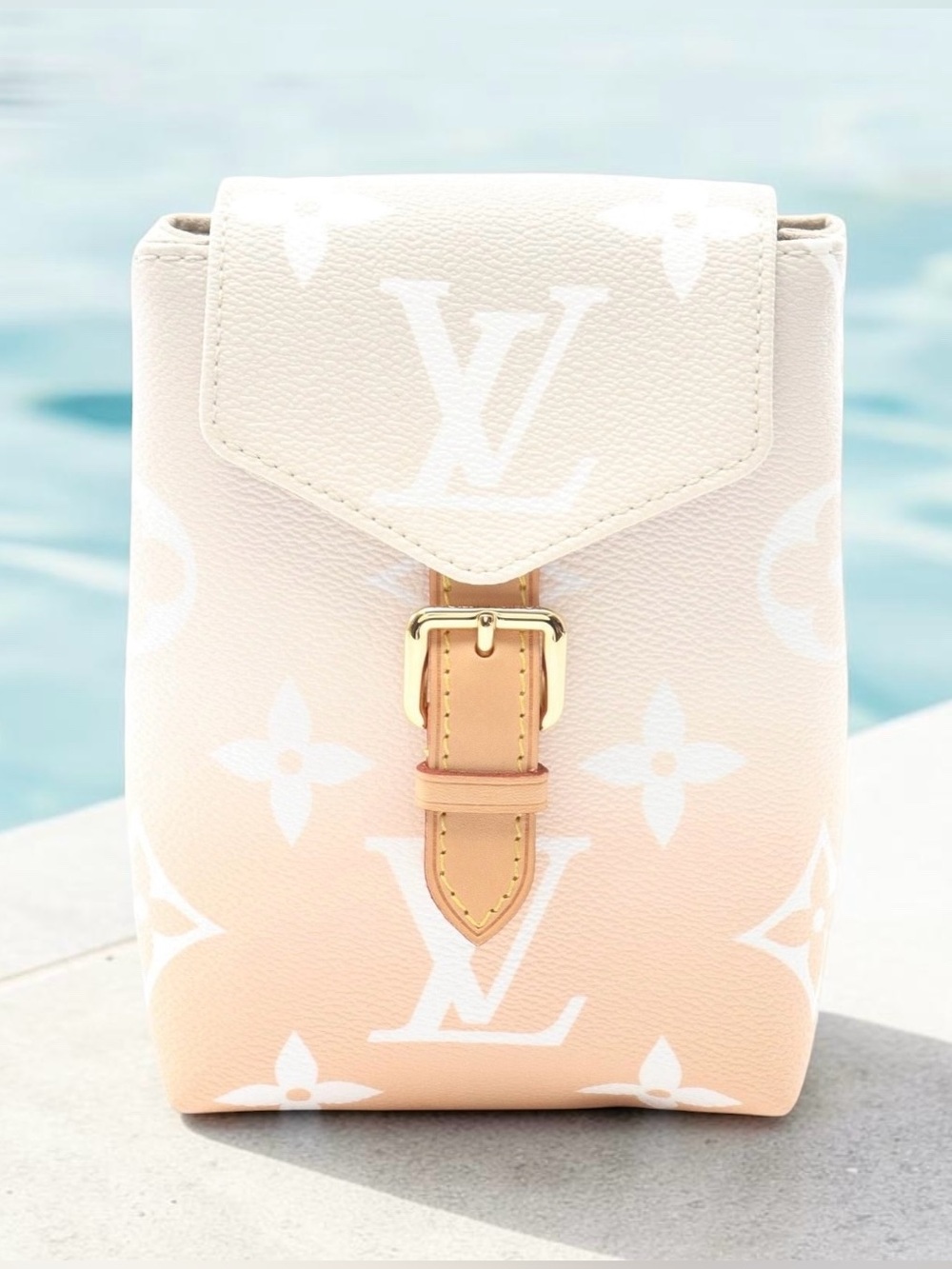 ✨🛍️ Louis Vuitton Monogram Giant By The Pool Tiny Backpack in Brume